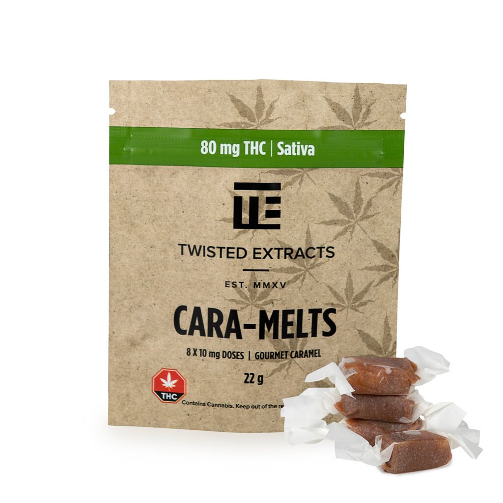 Sativa Cara-Melts – 80mg THC Caramels | Twisted Extracts